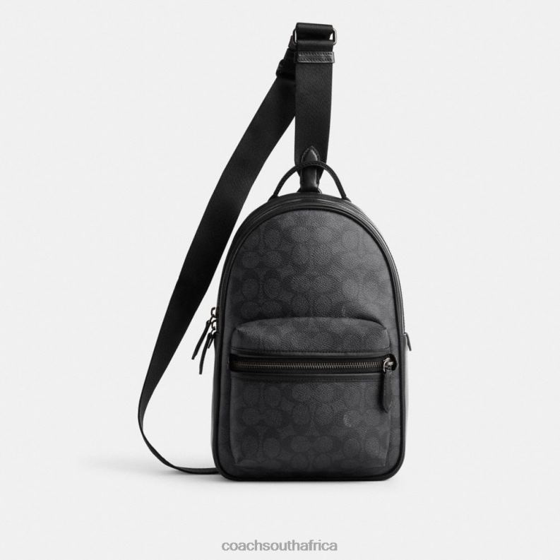 Coach Men CHARTER PACK IN SIGNATURE CANVAS CHARCOAL 4ZRDJ691