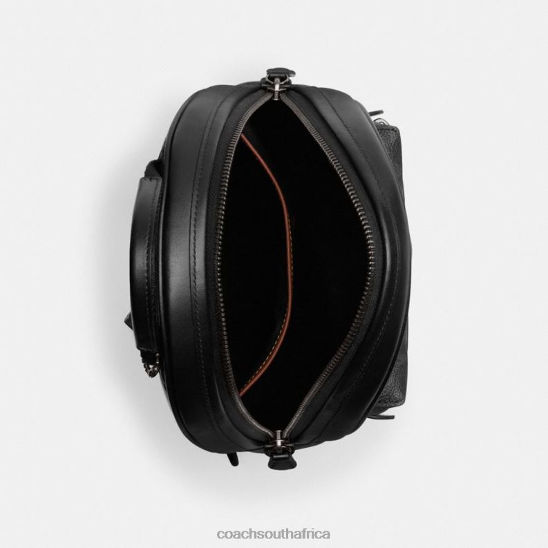 Coach Men CHARTER PACK IN SIGNATURE CANVAS CHARCOAL 4ZRDJ691