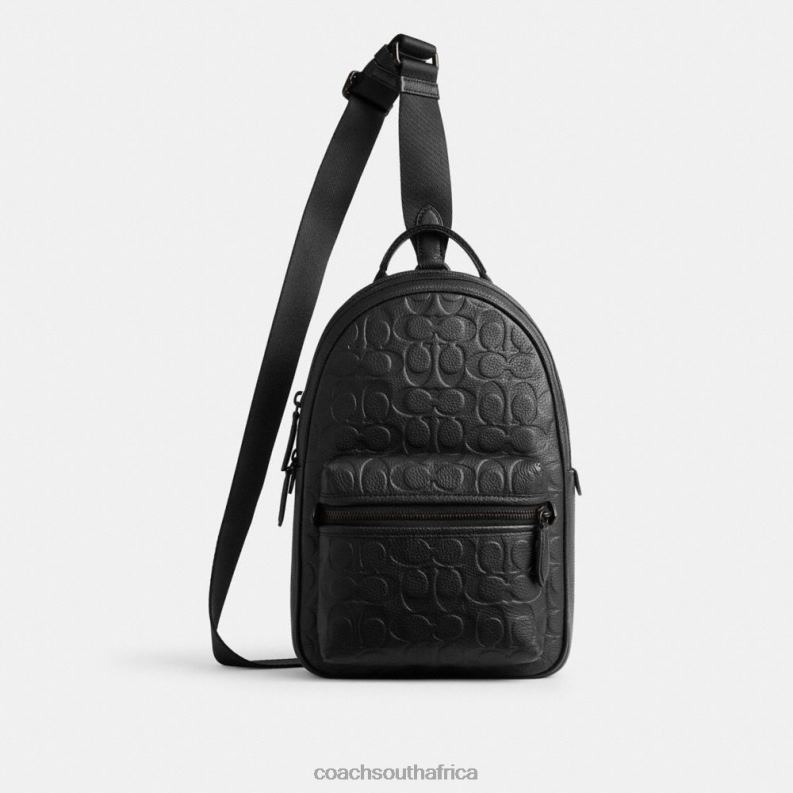 Coach Men CHARTER PACK IN SIGNATURE LEATHER Black 4ZRDJ690
