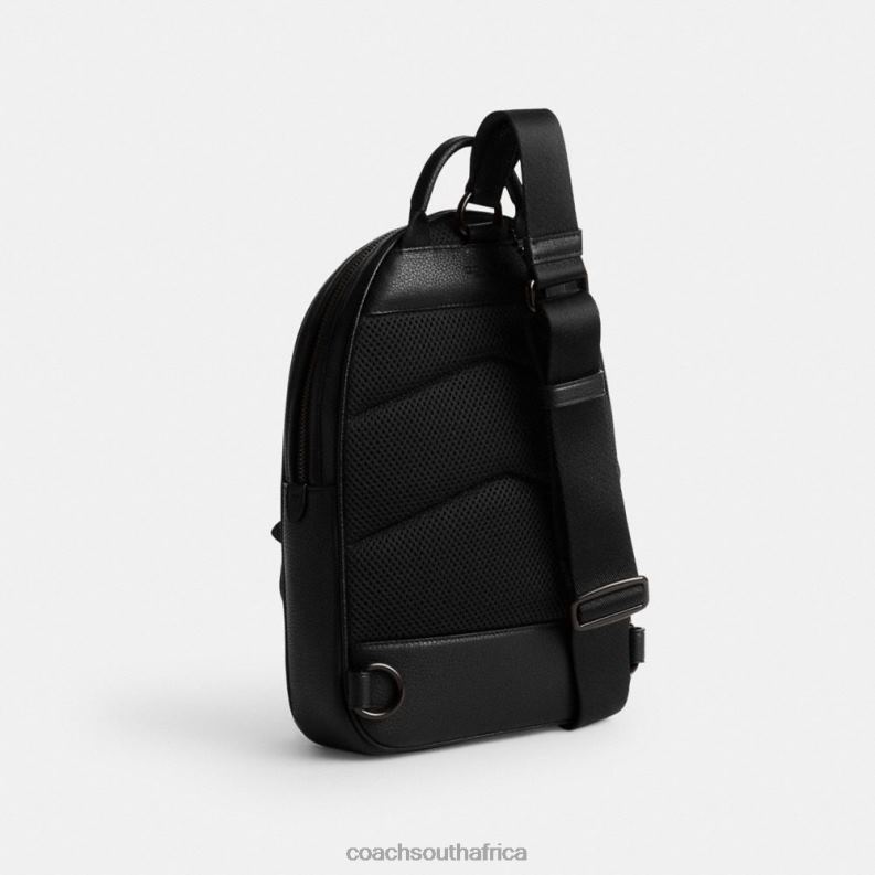 Coach Men CHARTER PACK IN SIGNATURE LEATHER Black 4ZRDJ690