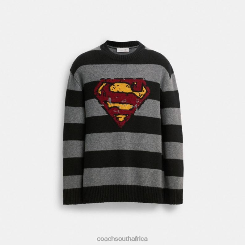 Coach Men COACH | DC SUPERMAN OVERSIZED SWEATER BLACK/GREY 4ZRDJ775