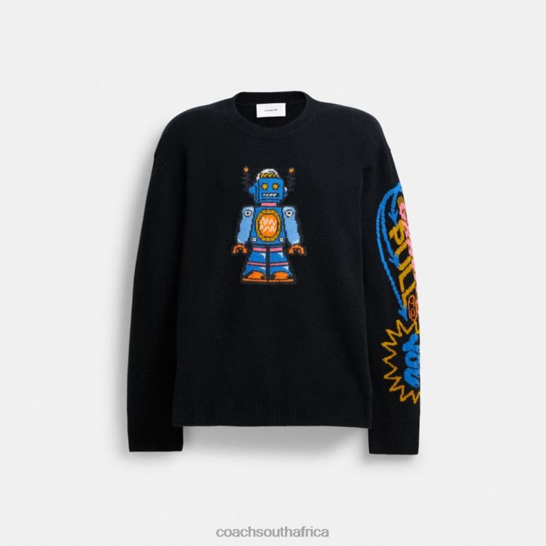 Coach Men COSMIC COACH SWEATER Black Multi. 4ZRDJ771