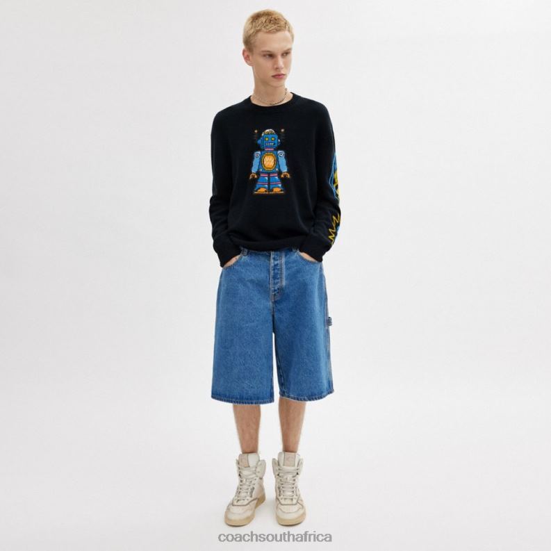 Coach Men COSMIC COACH SWEATER Black Multi. 4ZRDJ771