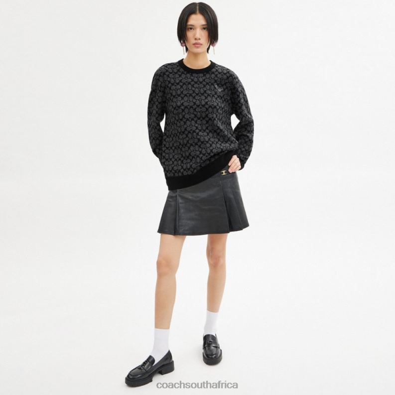 Coach Men REXY SWEATER Black Signature 4ZRDJ768