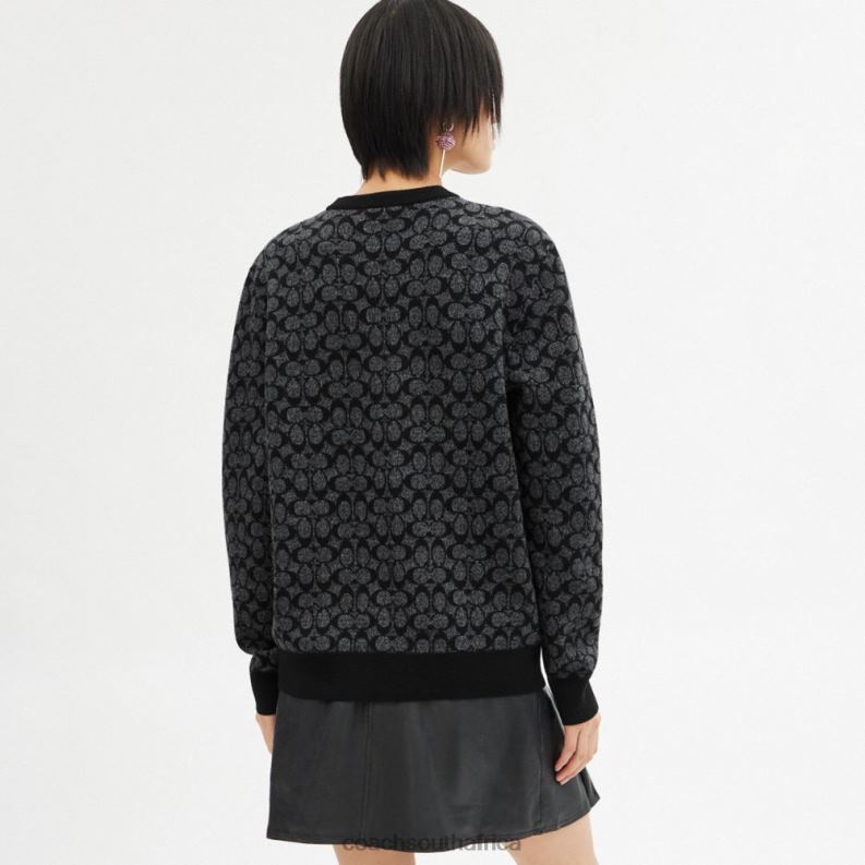 Coach Men REXY SWEATER Black Signature 4ZRDJ768