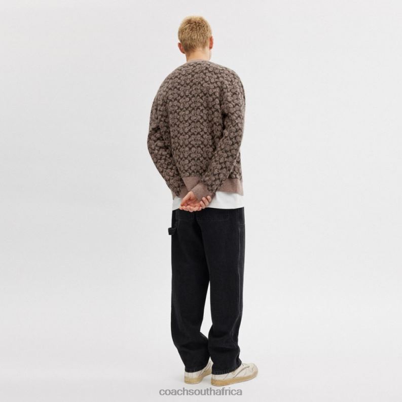 Coach Men SIGNATURE CARDIGAN Grey Multi. 4ZRDJ772