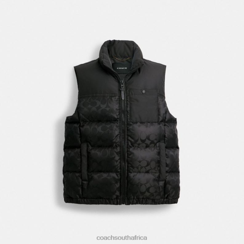 Coach Men SIGNATURE PUFFER VEST Black 4ZRDJ773