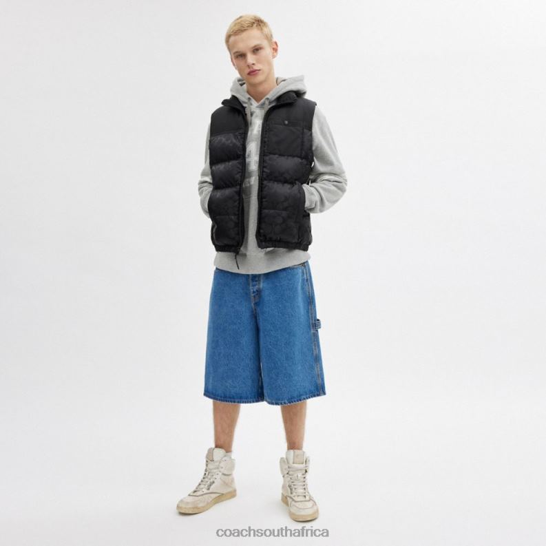 Coach Men SIGNATURE PUFFER VEST Black 4ZRDJ773