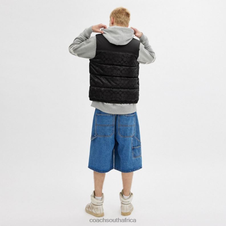 Coach Men SIGNATURE PUFFER VEST Black 4ZRDJ773