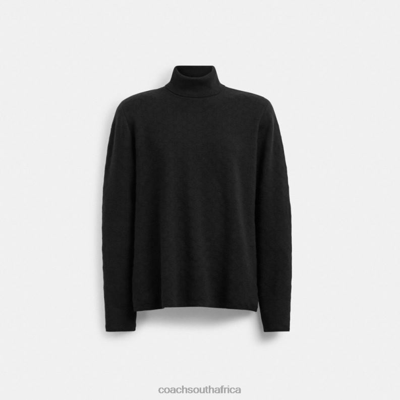 Coach Men SIGNATURE TURTLENECK Black 4ZRDJ779