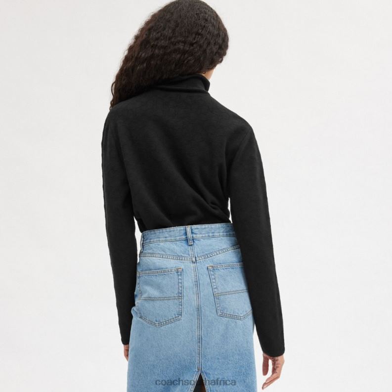 Coach Men SIGNATURE TURTLENECK Black 4ZRDJ779