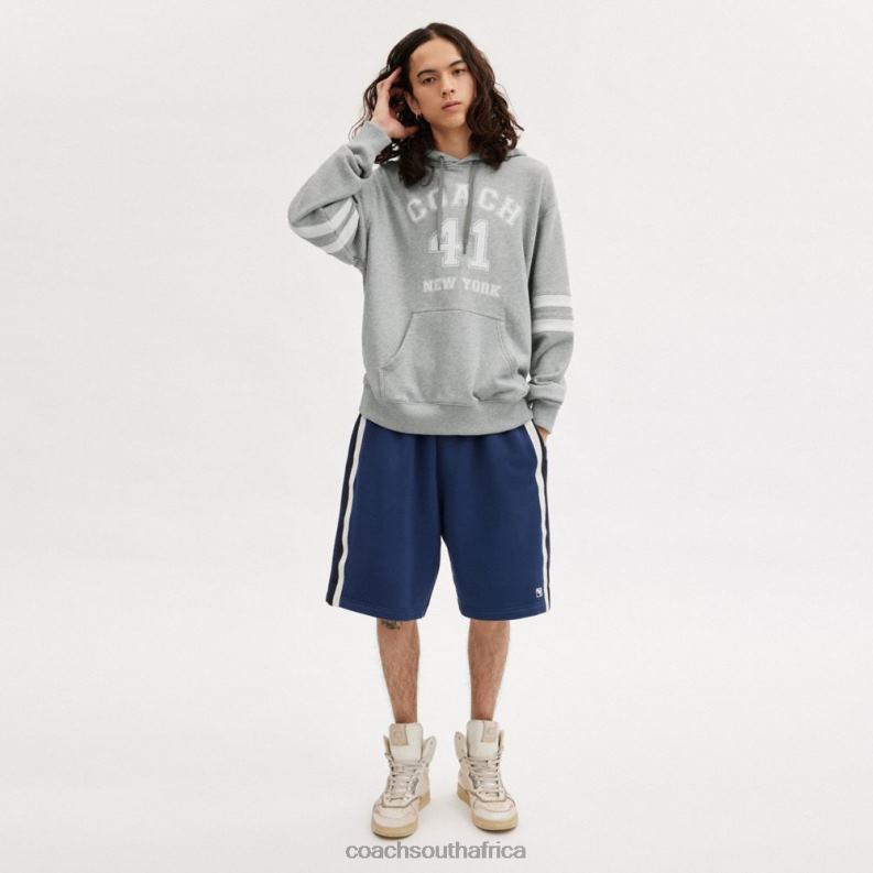 Coach Men VARSITY HOODIE HEATHER GREY 4ZRDJ776