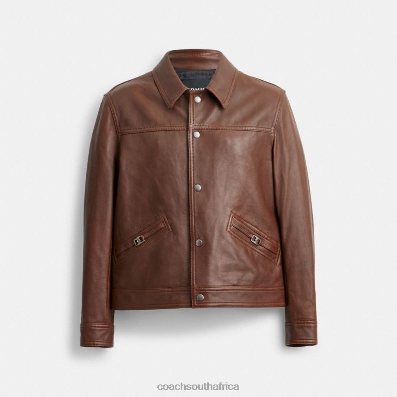 Coach Men BIKER JACKET Brown 4ZRDJ759