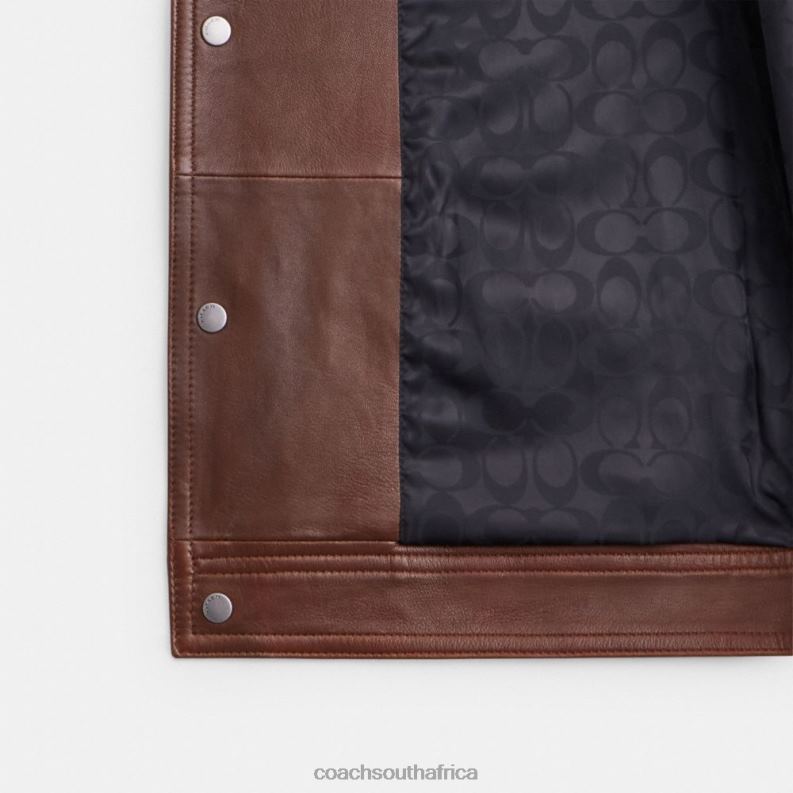 Coach Men BIKER JACKET Brown 4ZRDJ759