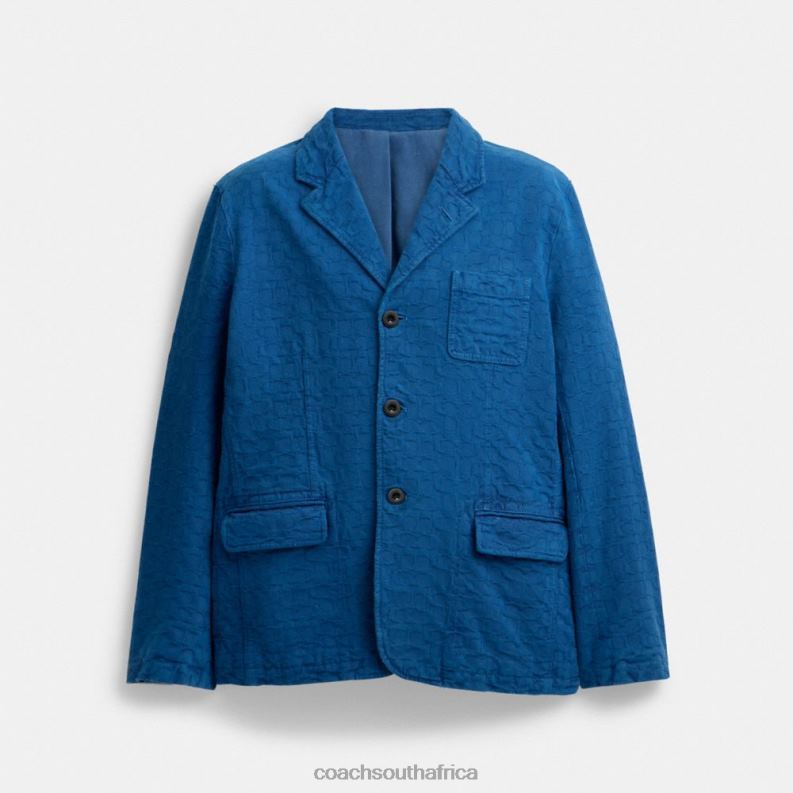 Coach Men DENIM BLAZER Royal Blue 4ZRDJ762