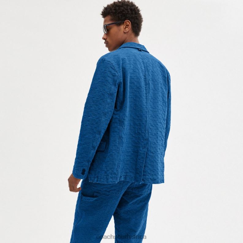 Coach Men DENIM BLAZER Royal Blue 4ZRDJ762