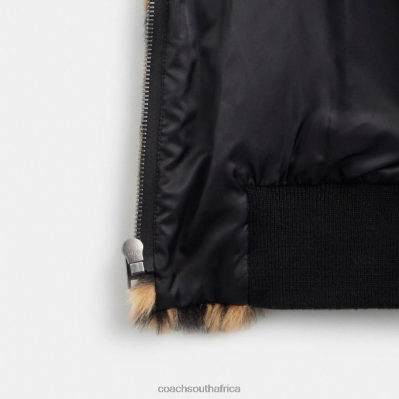 Coach Men PRINTED FAUX FUR JACKET Leopard 4ZRDJ752