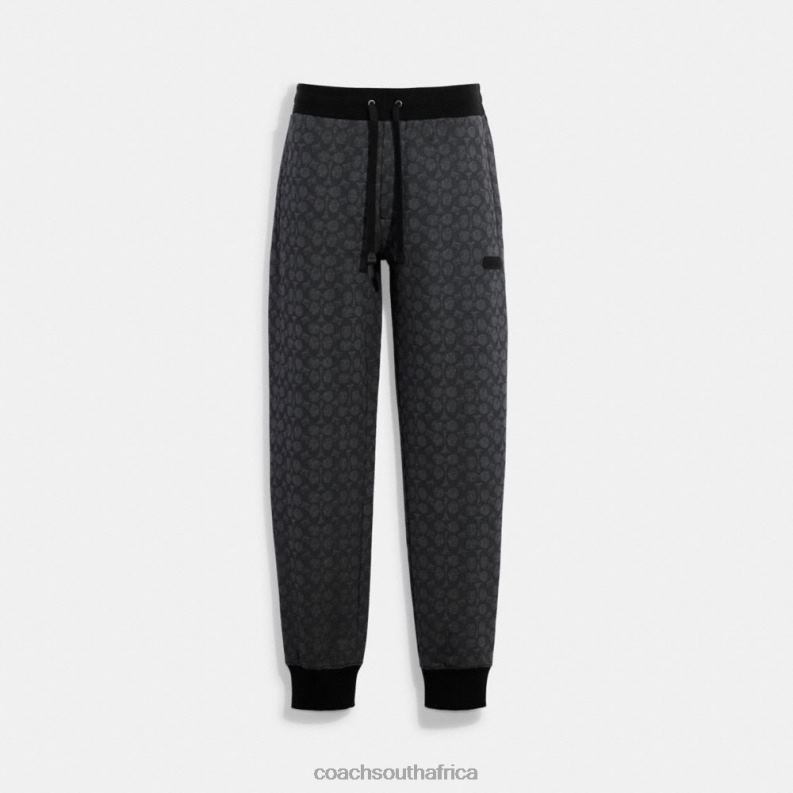 Coach Men ESSENTIAL JOGGERS IN SIGNATURE Charcoal Signature 4ZRDJ793