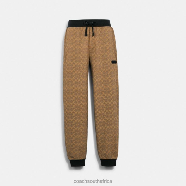 Coach Men ESSENTIAL JOGGERS IN SIGNATURE Tan Signature 4ZRDJ792