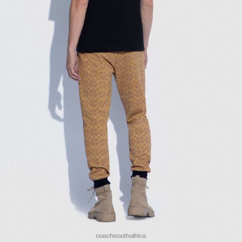 Coach Men ESSENTIAL JOGGERS IN SIGNATURE Tan Signature 4ZRDJ792