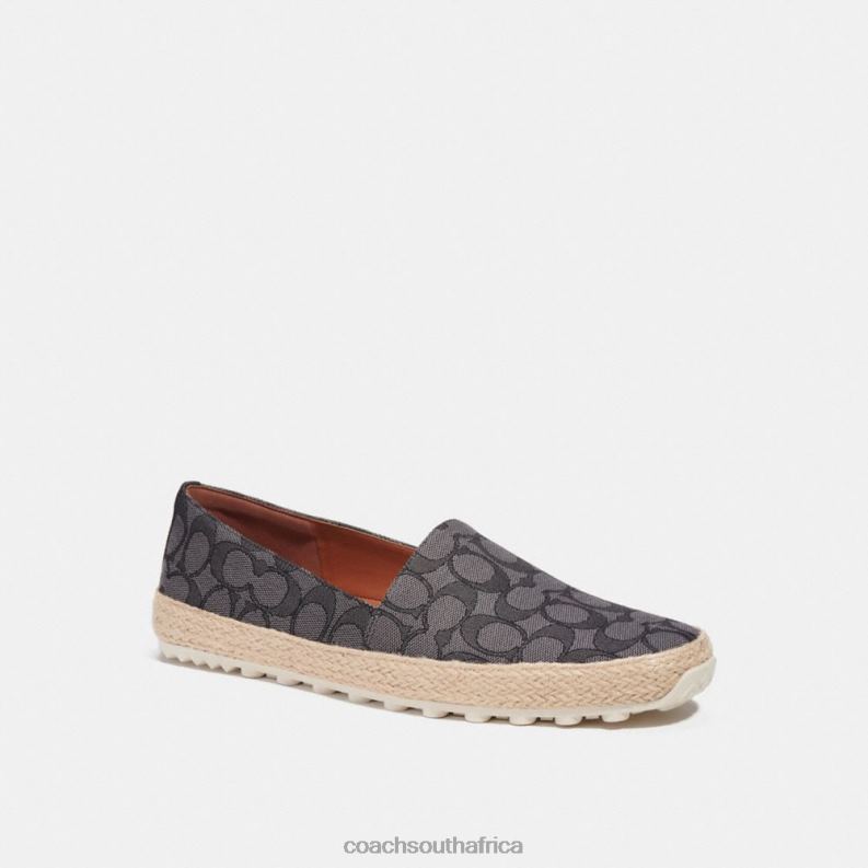 Coach Men ESPADRILLE IN SIGNATURE JACQUARD CHARCOAL/BLACK 4ZRDJ728
