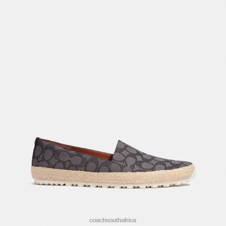 Coach Men ESPADRILLE IN SIGNATURE JACQUARD CHARCOAL/BLACK 4ZRDJ728