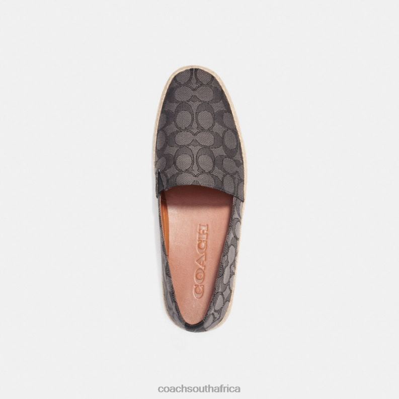 Coach Men ESPADRILLE IN SIGNATURE JACQUARD CHARCOAL/BLACK 4ZRDJ728