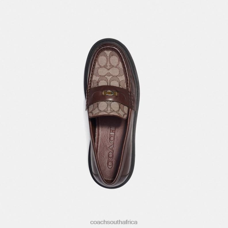 Coach Men LOAFER WITH SIGNATURE JACQUARD AND SIGNATURE COIN MAPLE 4ZRDJ734