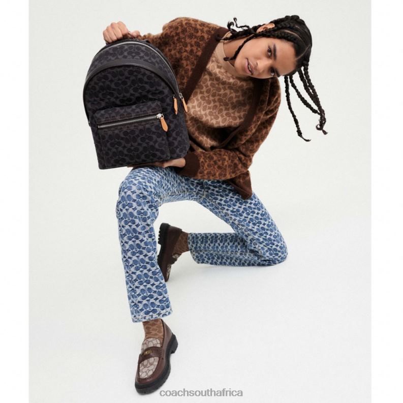 Coach Men LOAFER WITH SIGNATURE JACQUARD AND SIGNATURE COIN MAPLE 4ZRDJ734