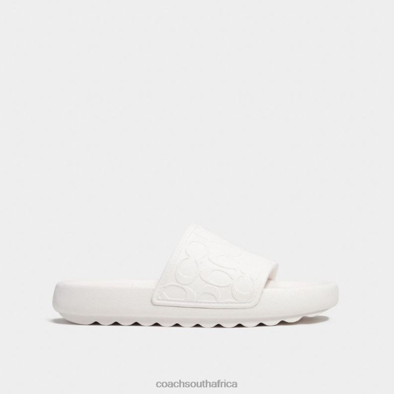 Coach Men OBI SPORT SLIDE IN SIGNATURE Chalk 4ZRDJ729