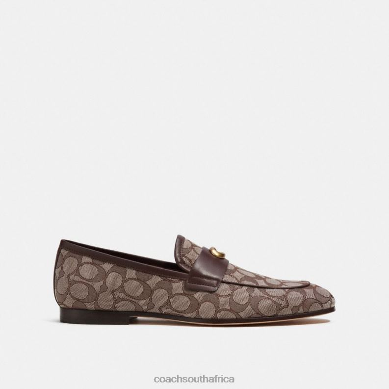 Coach Men SCULPTED SIGNATURE LOAFER IN SIGNATURE JACQUARD OAK 4ZRDJ732