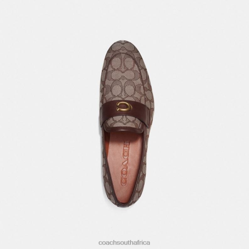 Coach Men SCULPTED SIGNATURE LOAFER IN SIGNATURE JACQUARD OAK 4ZRDJ732