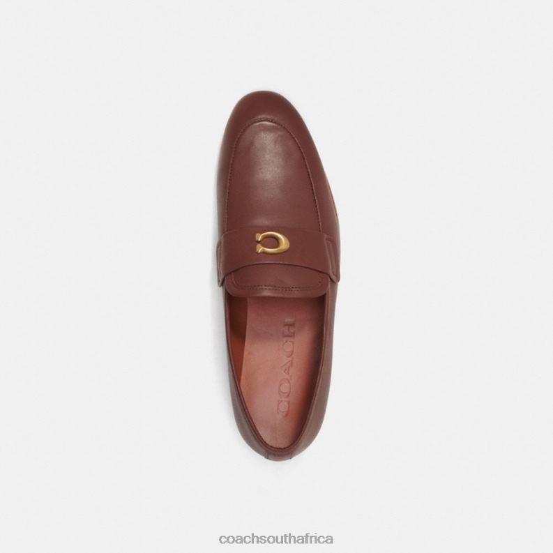 Coach Men SCULPTED SIGNATURE LOAFER Saddle 4ZRDJ730