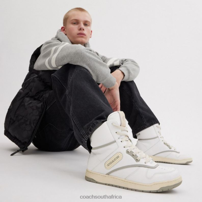 Coach Men C202 HIGH TOP SNEAKER Optic White 4ZRDJ743