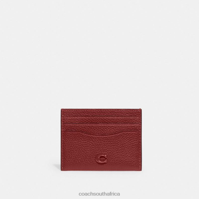 Coach Men CARD CASE Ruby Red 4ZRDJ718