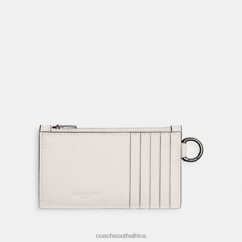 Coach Men COSMIC COACH ZIP CARD CASE WITH REXY V5/Chalk 4ZRDJ720