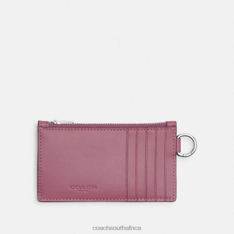 Coach Men COSMIC COACH ZIP CARD CASE WITH ROCKET Violet Orchid 4ZRDJ721