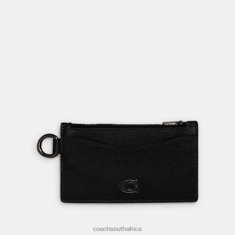 Coach Men ZIP CARD CASE Black 4ZRDJ726