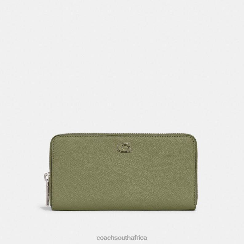 Coach Men ACCORDION WALLET WITH SIGNATURE CANVAS INTERIOR MOSS 4ZRDJ694