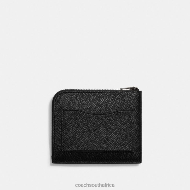 Coach Men 3-IN-1 L-ZIP WALLET WITH SIGNATURE CANVAS BLACK/CHARCOAL 4ZRDJ711
