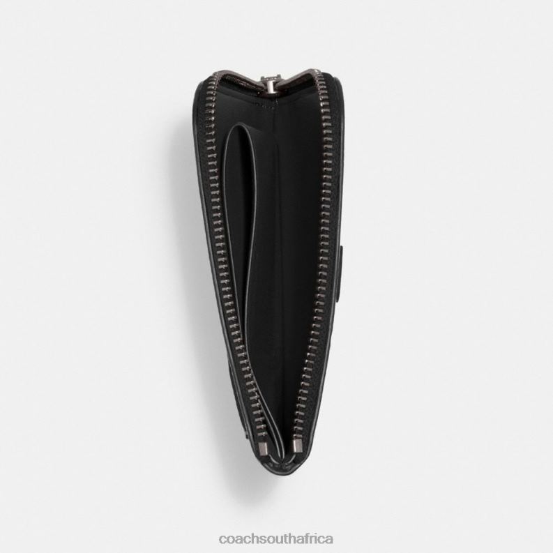 Coach Men 3-IN-1 L-ZIP WALLET WITH SIGNATURE CANVAS BLACK/CHARCOAL 4ZRDJ711