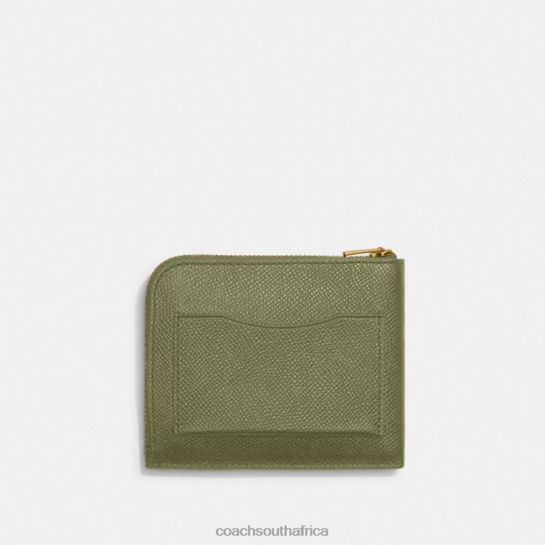 Coach Men 3-IN-1 L-ZIP WALLET WITH SIGNATURE CANVAS MOSS 4ZRDJ702