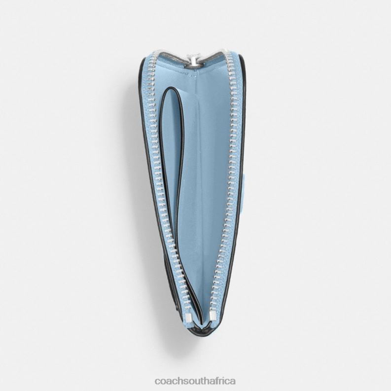 Coach Men 3-IN-1 L-ZIP WALLET WITH SIGNATURE CANVAS Pool/Charcoal 4ZRDJ715