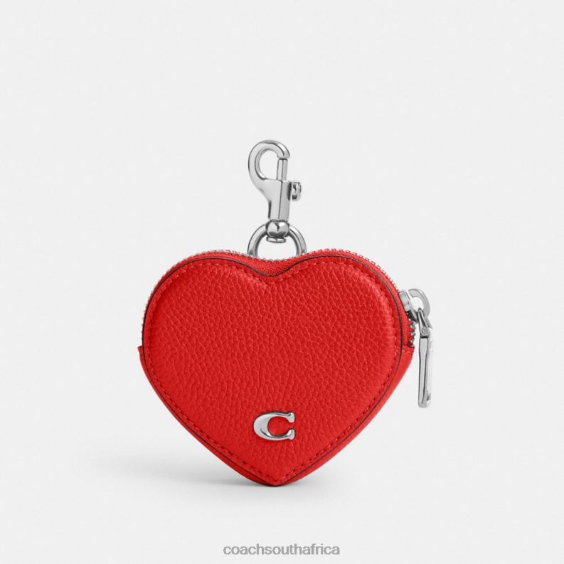Coach Men HEART COIN PURSE Sport Red 4ZRDJ699