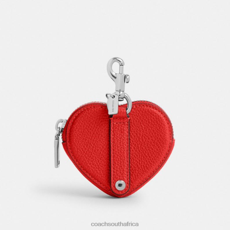 Coach Men HEART COIN PURSE Sport Red 4ZRDJ699