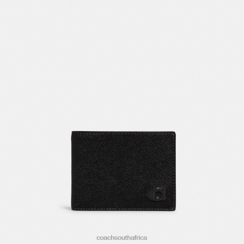 Coach Men SLIM BILLFOLD WALLET Black 4ZRDJ713
