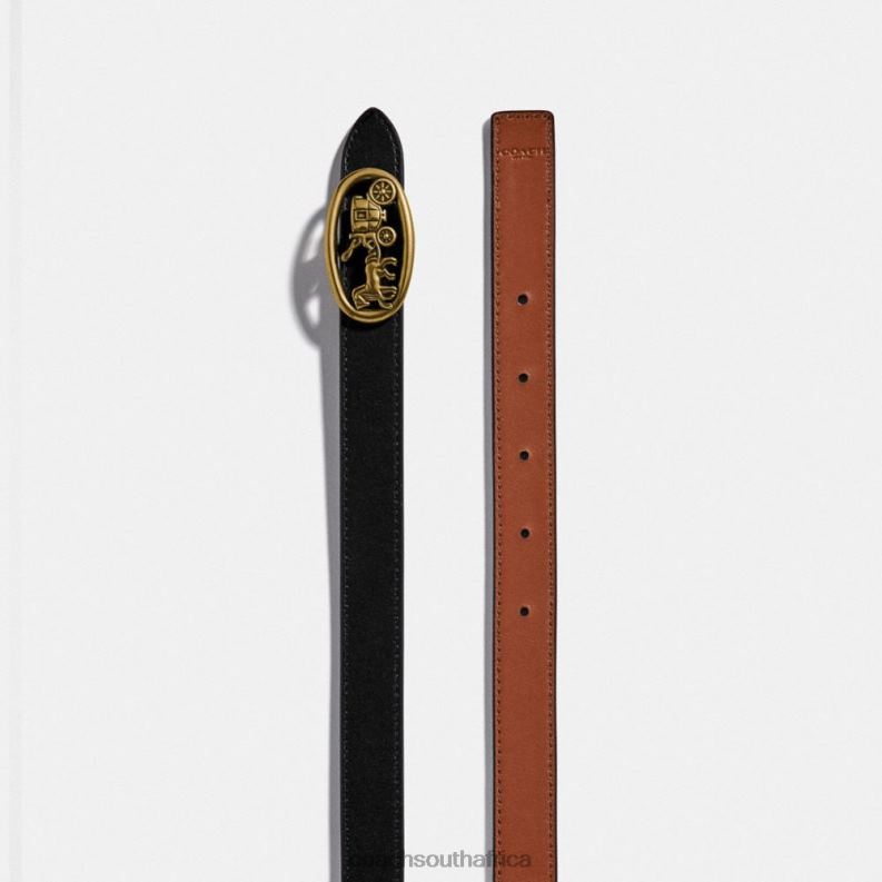 Coach Women HORSE AND CARRIAGE BUCKLE REVERSIBLE BELT, 20MM B4/Black 1941 Saddle 4ZRDJ614