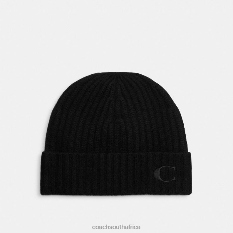 Coach Women CASHMERE BEANIE Black 4ZRDJ565
