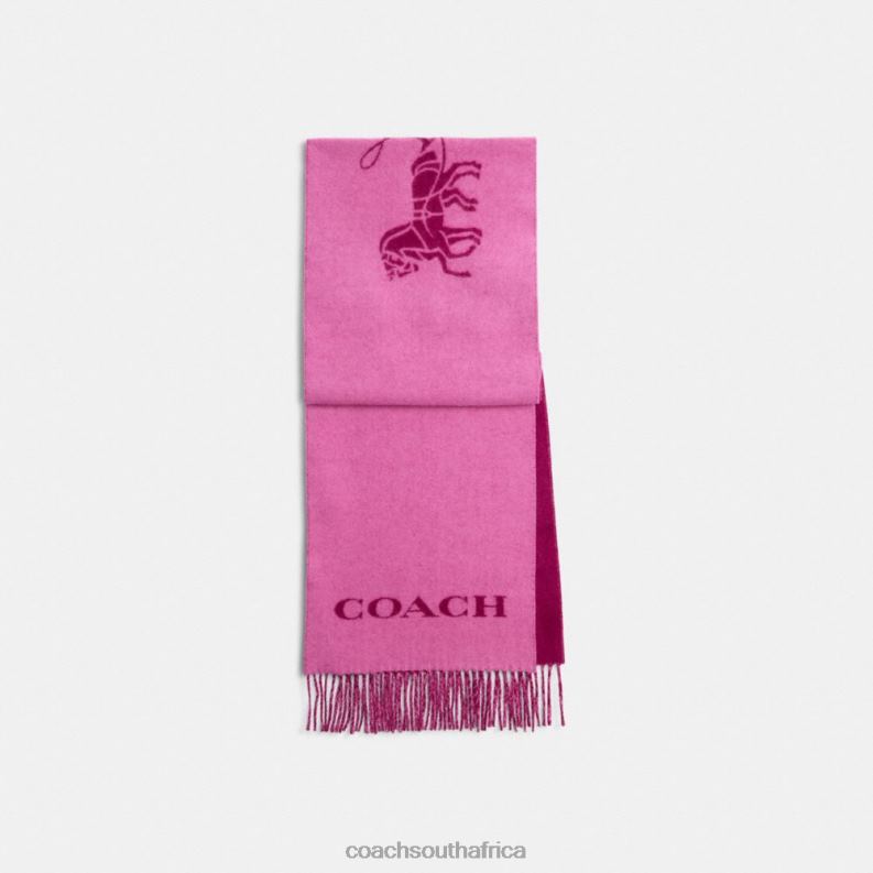 Coach Women HORSE AND CARRIAGE CASHMERE MUFFLER DEEP PLUM 4ZRDJ575