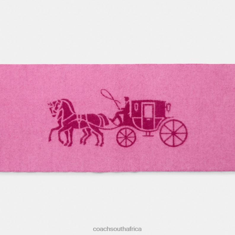 Coach Women HORSE AND CARRIAGE CASHMERE MUFFLER DEEP PLUM 4ZRDJ575